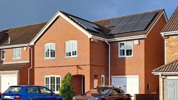 1990s home with solar panels