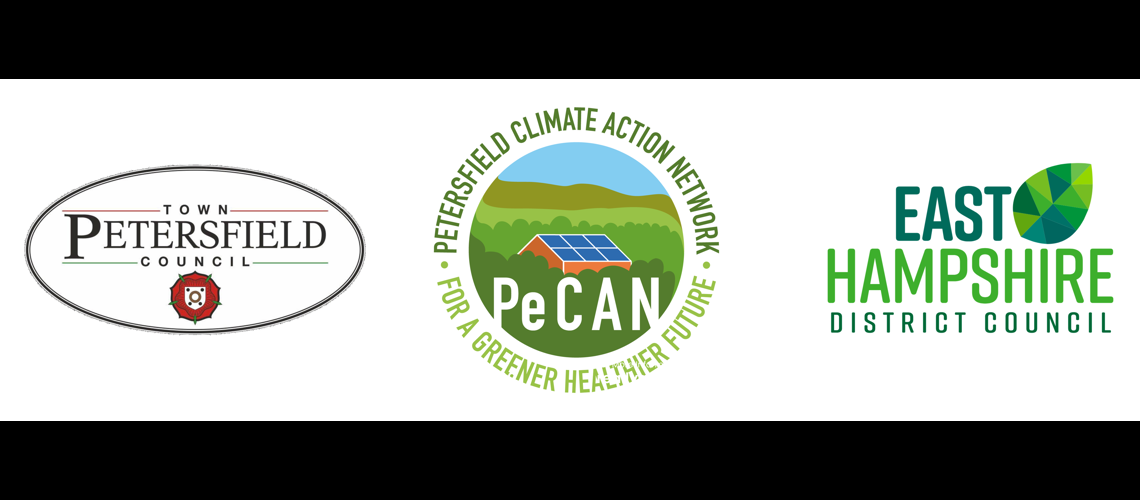 PeCAN, Petersfield Town Council, South Downs National Park and East Hampshire District Council logos