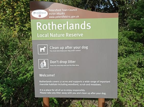 Rotherlands Nature Reserve sign