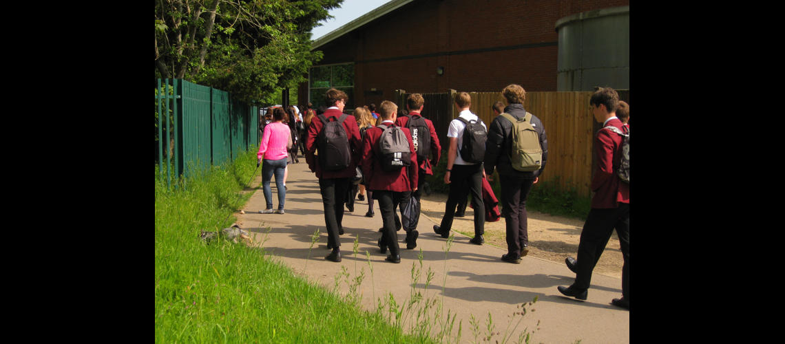 Students on shared path